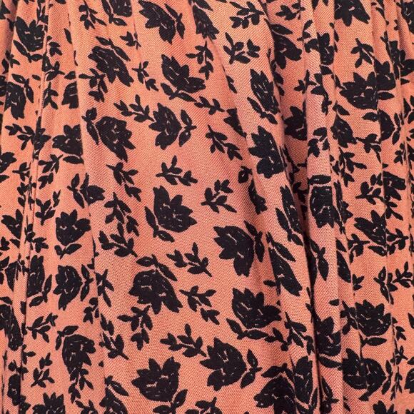 Patrons of Peace XS Adrian puff sleeve midi hi-low dress pink and black floral - Picture 11 of 15